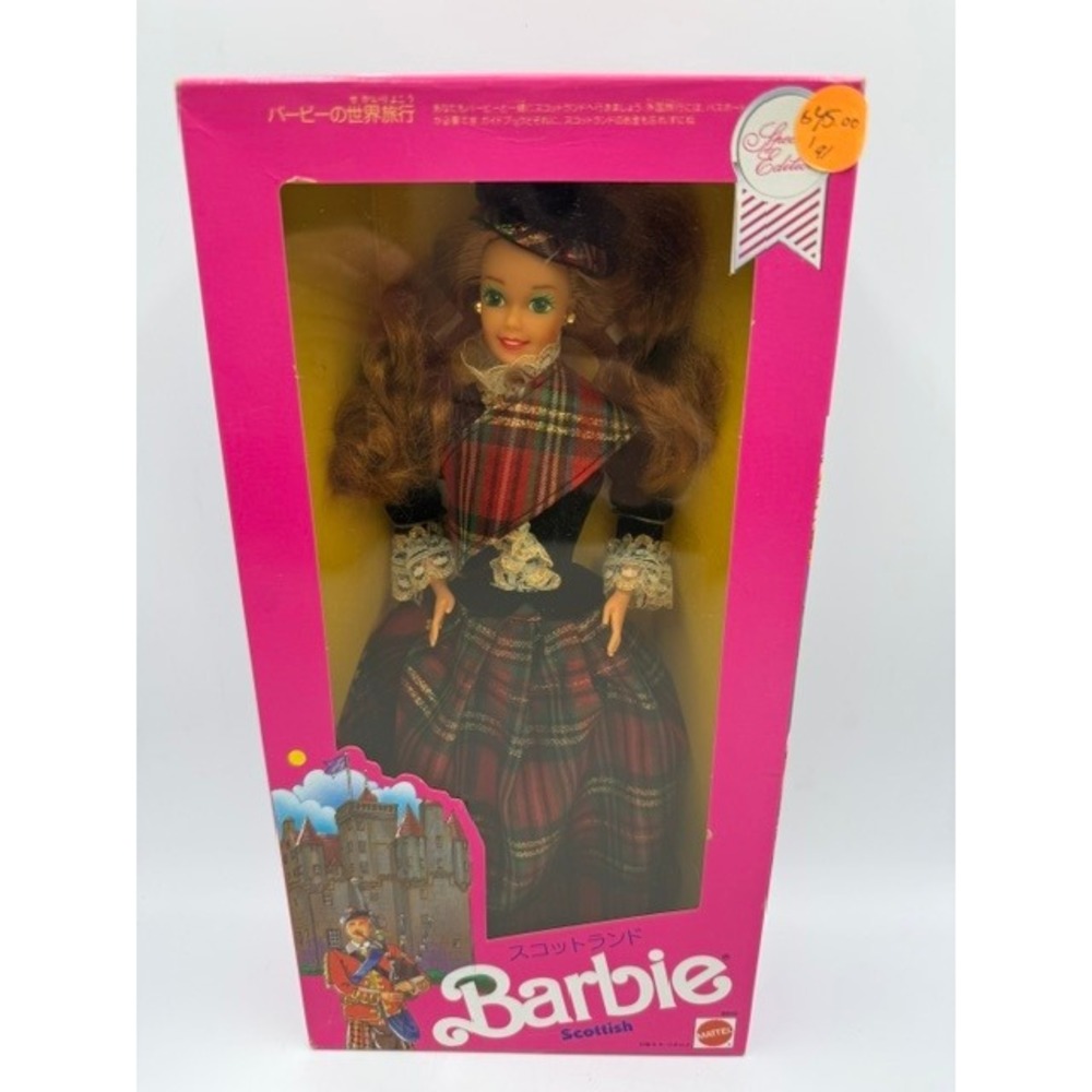 Vintage 1990 Scottish Barbie Dolls of the World Japanese Edition Mattel 9845 NIB